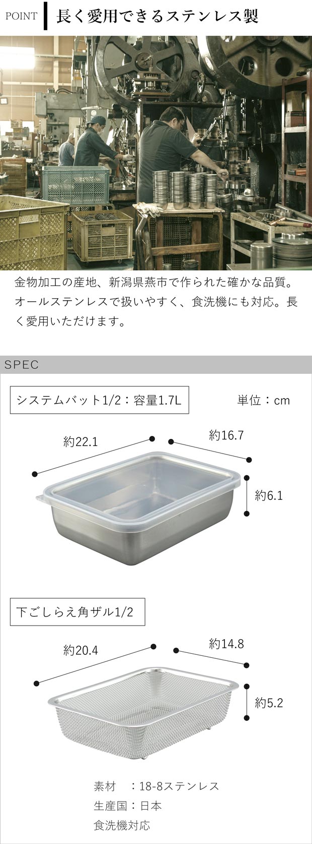 家事問屋 システムバット & 下ごしらえ角ザル セット