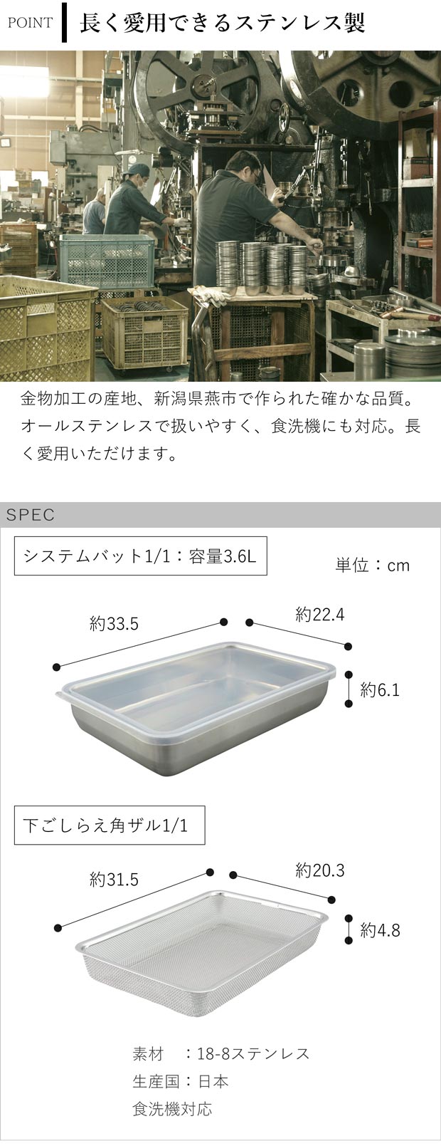 家事問屋 システムバット & 下ごしらえ角ザル セット