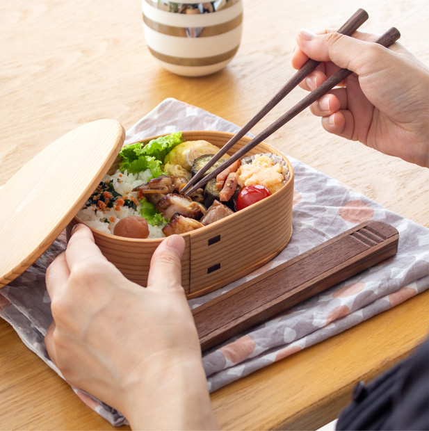 箸 おしゃれ 木のしごと 桜 ブラックウォールナット 弁当 木製 作家物