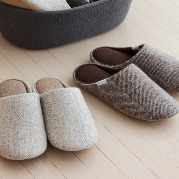 ABE HOME SHOES ウールホームシューズ Lサイズ 24.5〜26cm 阿部産業 スリッパ  冬用 ルームシューズ 室内履き 無地 日本製 来客用 レディース メンズ 大人用