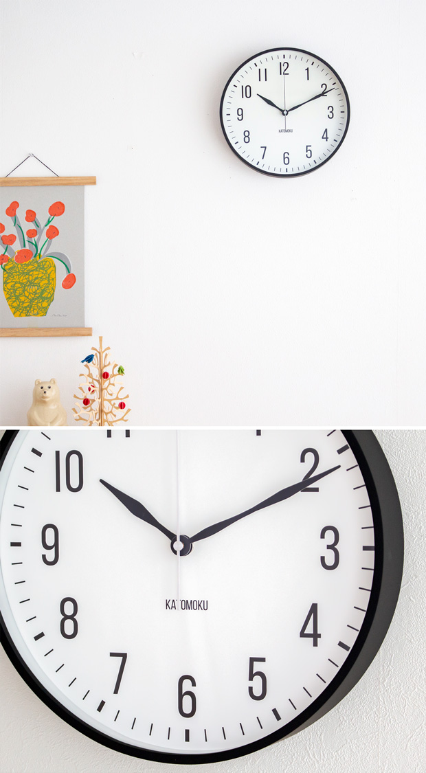 加藤木工 カトモク 掛け時計 KATOMOKU plywood wall clock 19 ブラック