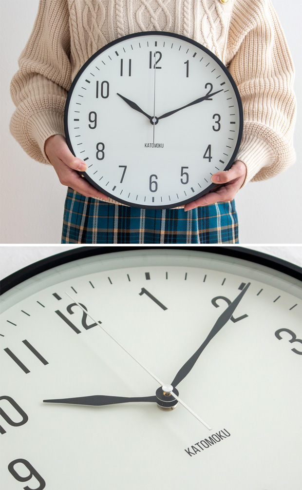 加藤木工 カトモク 掛け時計 KATOMOKU plywood wall clock 19 ブラック