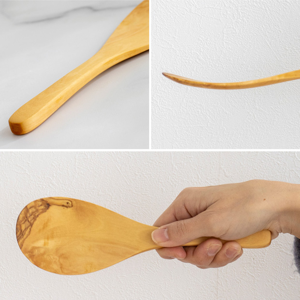 3/5はポイント10倍／ しゃもじ 木製 木のスプーン 丸 ホワイト