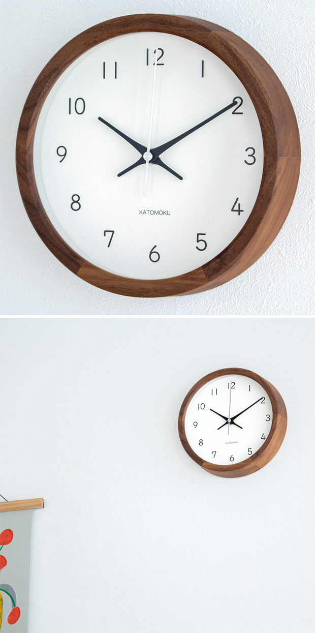 掛け時計 電波時計 木製 加藤木工 muku round wall clock 19