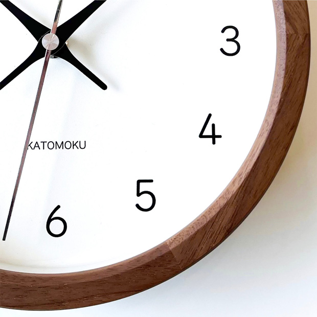 掛け時計 電波時計 木製 加藤木工 muku round wall clock 19 ウォールナット 22cm