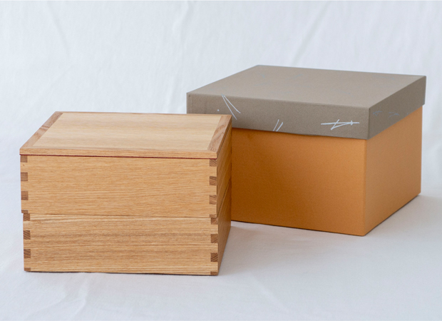 1/25はポイント10倍／ 松屋漆器店 重箱 白木塗タモ6.0 二段 6寸 内朱