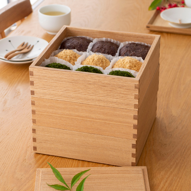 松屋漆器店 重箱 白木塗タモ6.0 三段 6寸 ナチュラル 白木 約18×18cm