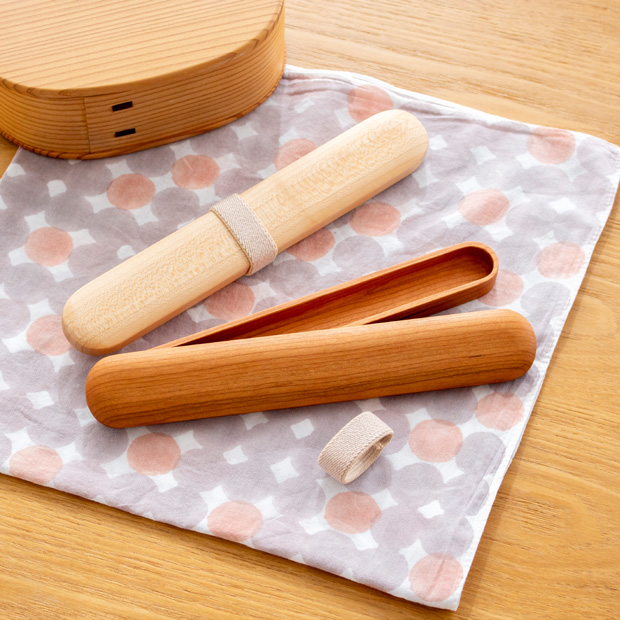 はしばこ 小 木製 チェリー メープル 20cm 箸箱 かぶせ蓋 お弁当 箸