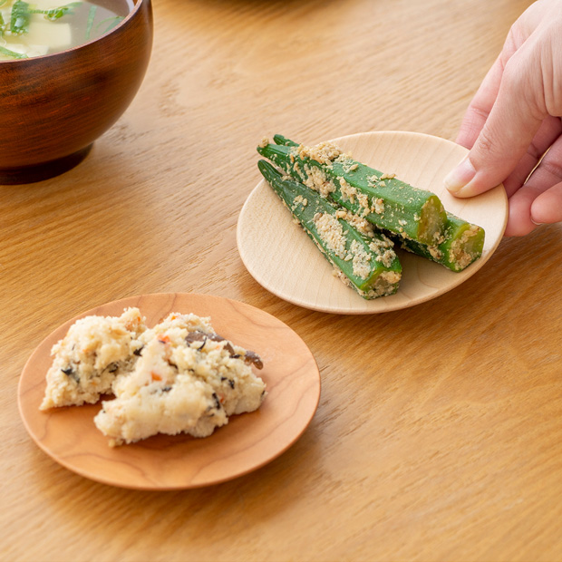 豆皿 大 メープル チェリー 小皿  天然木 クラフト木の実