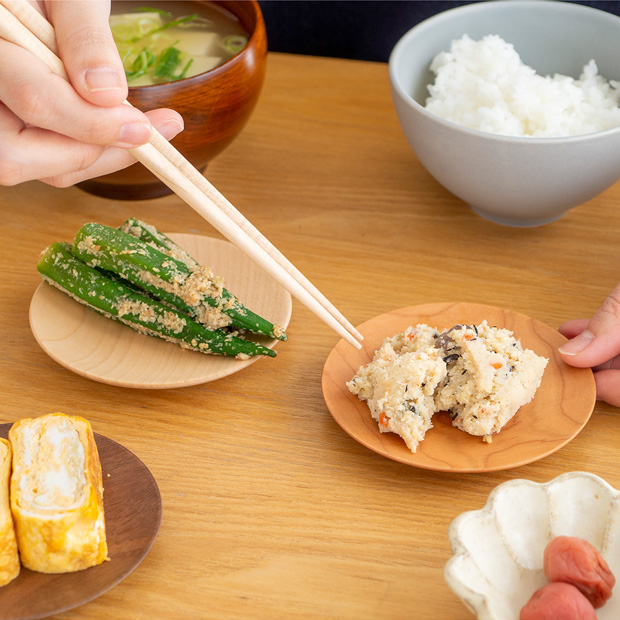 豆皿 大 メープル チェリー 小皿  天然木 クラフト木の実