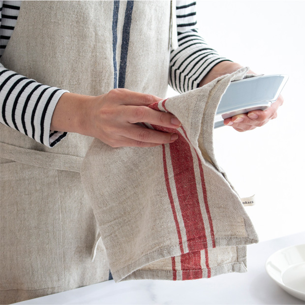 1/30-2/1はP10倍／ ランチョンマット リネン ストライプ 4枚セット