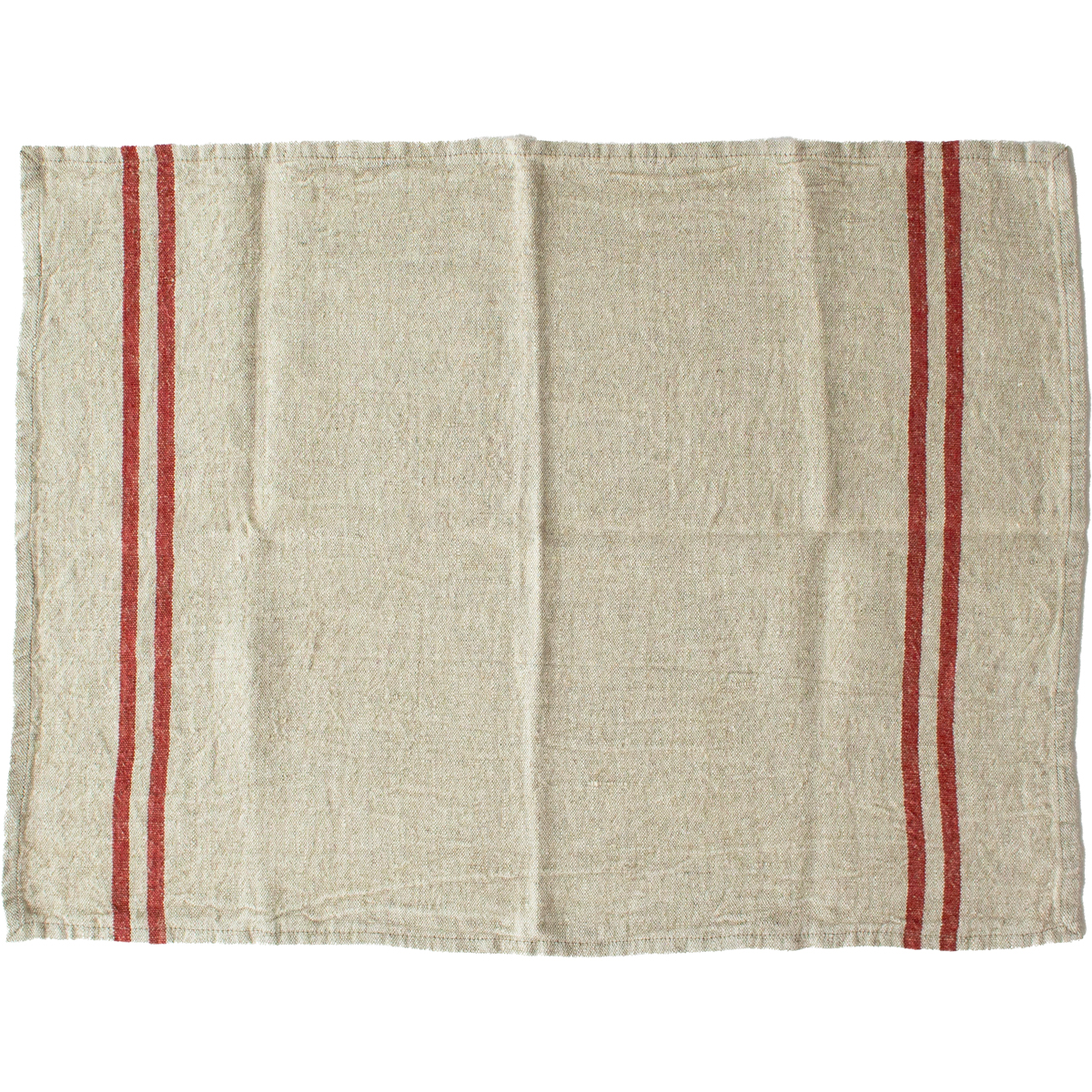 キッチンクロス リネン 厚手 Wストライプ 45×60cm 1枚 大判 ディッシュ