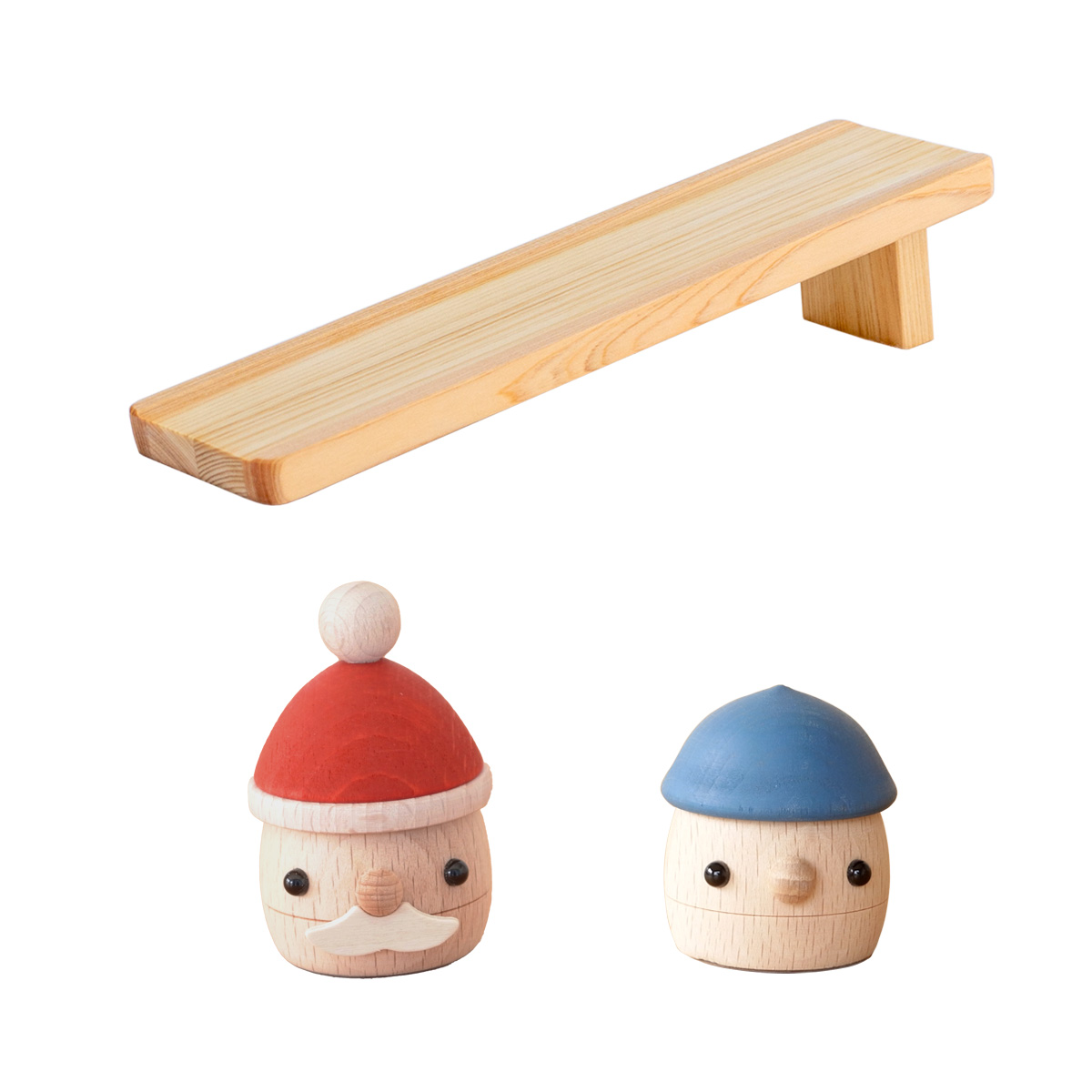 ＼1/25はポイント10倍／ こまむぐ どんぐりサンタ Aセット サンタ・坂・どんぐり1個 セット 木のおもちゃ 木製 知育 玩具 日本製 おもちゃのこまーむ