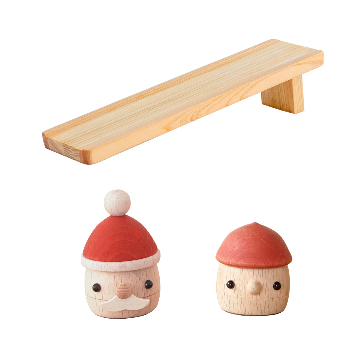 ＼1/25はポイント10倍／ こまむぐ どんぐりサンタ Aセット サンタ・坂・どんぐり1個 セット 木のおもちゃ 木製 知育 玩具 日本製 おもちゃのこまーむ