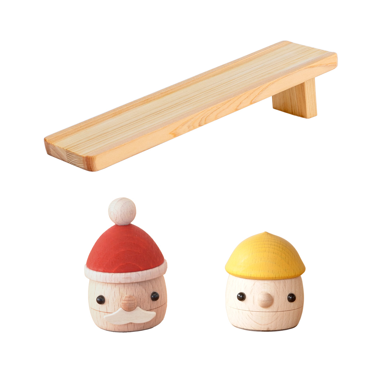 ＼1/25はポイント10倍／ こまむぐ どんぐりサンタ Aセット サンタ・坂・どんぐり1個 セット 木のおもちゃ 木製 知育 玩具 日本製 おもちゃのこまーむ