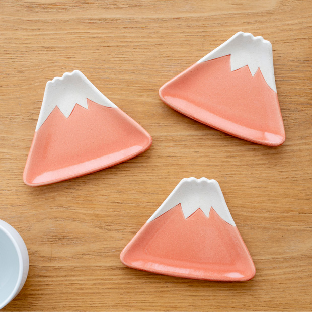 富士 手づくり 小皿 あかいろ 3枚セット カタチクラフト 和食器 美濃焼