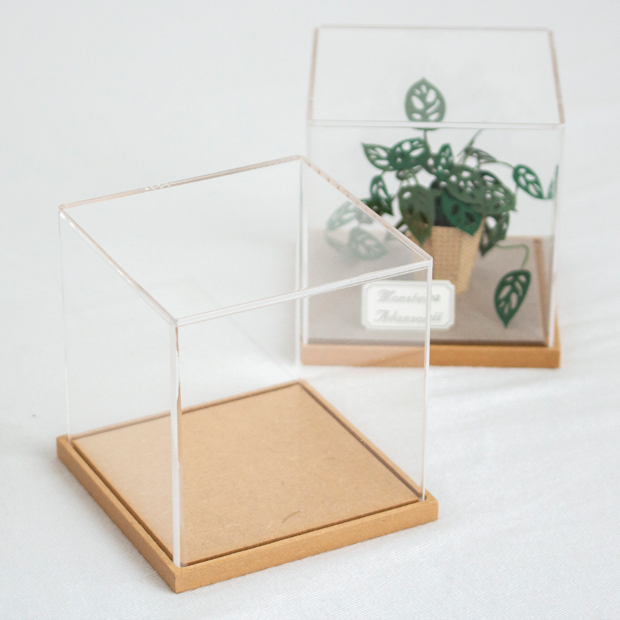 アクリルケース W70×D70×H70mm 木製 アクリルディスプレイボックス コレクションケース フィギュアケース 紙風景 Jeantopia ジントピア
