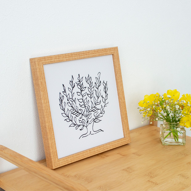 取扱終了】ポスター フレーム付き Le platane Mini 22×22cm 木製