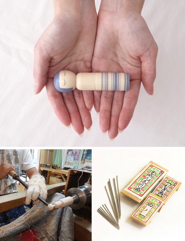 Cohana こけしのお針セット 3点セット ギフト 日本製 Made in Japan コハナ KAWAGUCHI 裁縫道具