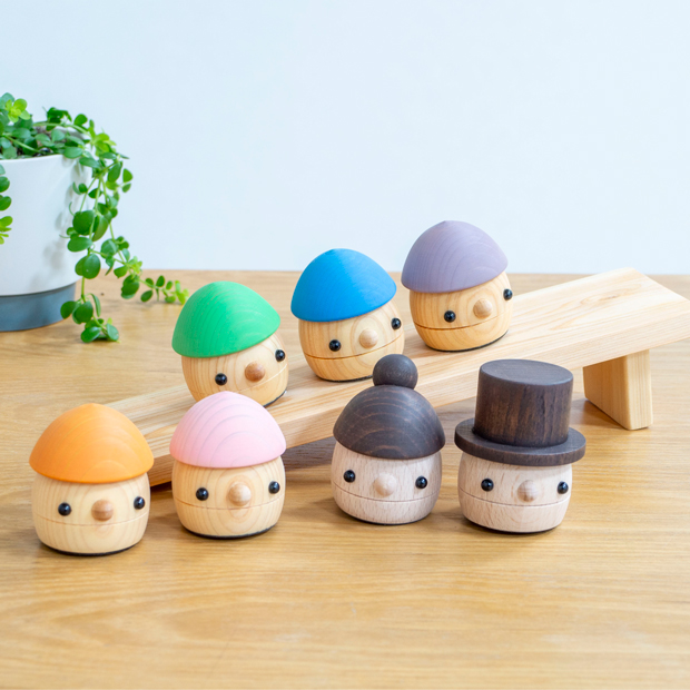 こまむぐ どんぐりひのきDセット(どんぐりの坂 ・どんぐりぱぱ・どんぐりまま・どんぐりひのき2個) 木製 知育 玩具 日本製