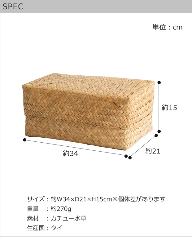 6/29はポイント10倍／ 蓋付き 収納かご S 幅34cm 長方形 ふた