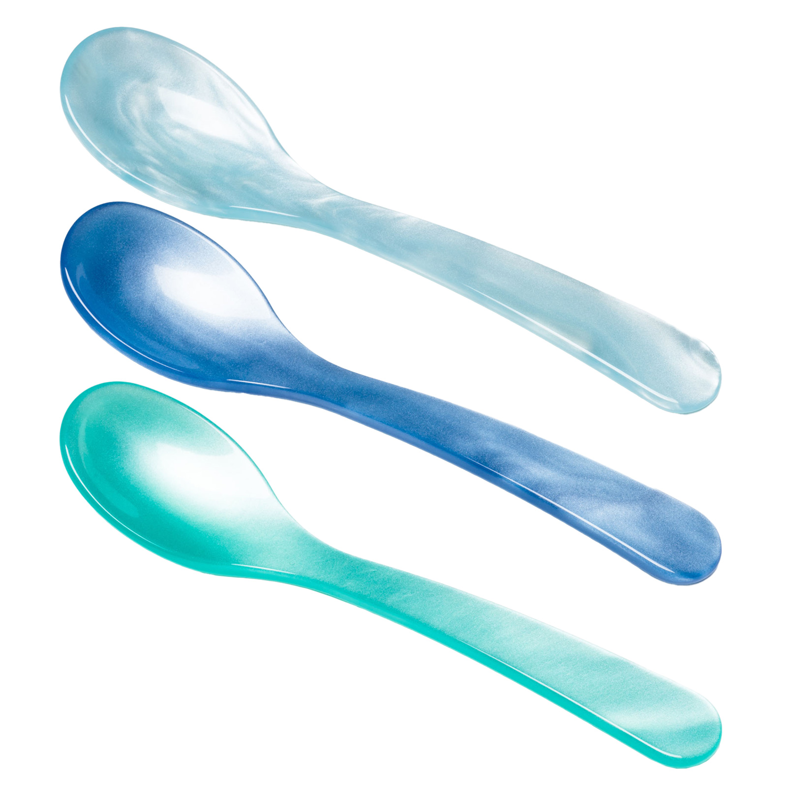 blue leaves 植物モチーフ スプーン5本セット　マットシルバー エッグスプーン 3本セット アクリル スプーン ハイムゾーネ おしゃれ