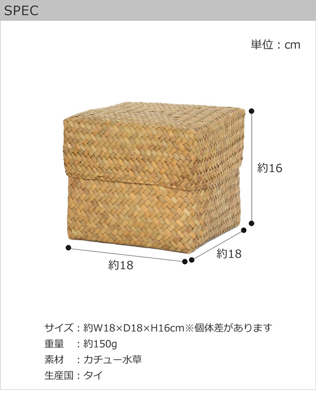 6/11はポイント10倍／ 蓋付き 収納かご M 正方形 幅18cm バスケット 深