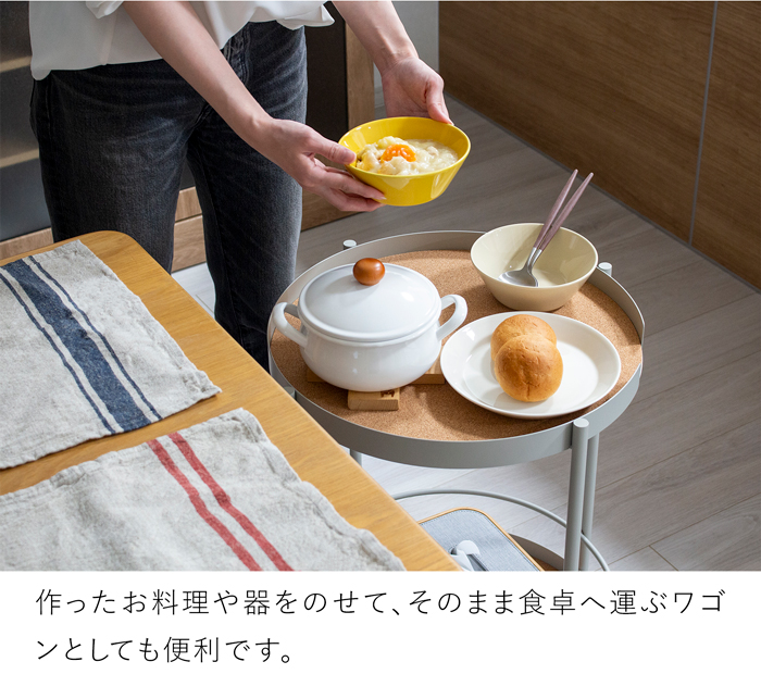 6/30-7/1はポイント10倍／ キッチンワゴン キャスター付き 2段 トレイ