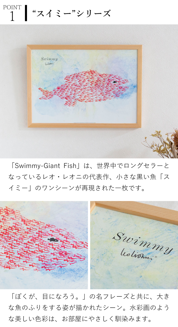 12/5〜7はポイント10倍／ ポスター フレーム付き スイミー Swimmy