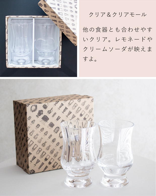 廣田硝子 BYRON コーヒーグラス ギフトセット 250ml 2個セット 昭和モダン 珈琲 復刻 アンバー クリア バイロン 日本製