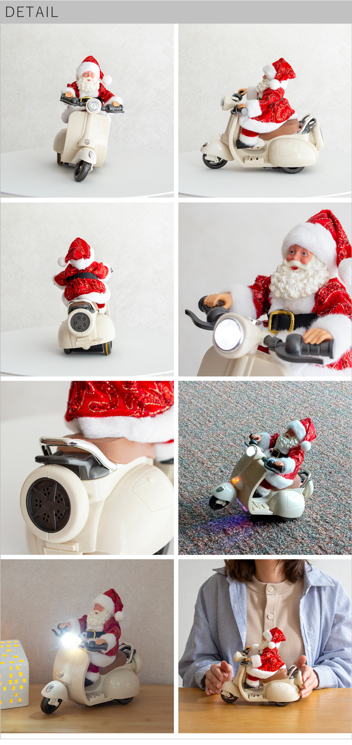 取扱終了】ミュージカルムービングサンタバイク LEDライト 動く