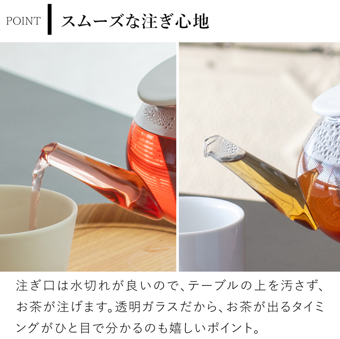 クーポン対象 9/14 10:59迄／ ティーポット ガラス 茶こし付き 600ml