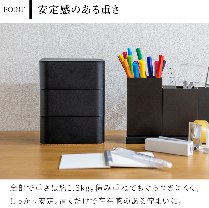 収納ボックス ふた付き 3段 スタッキング 卓上ボックス 蓋付き収納