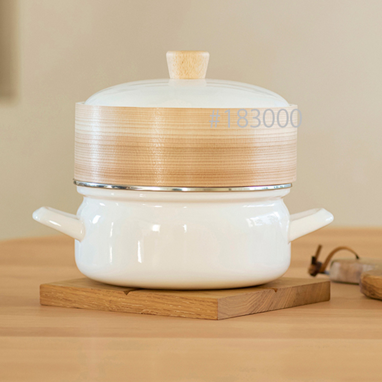 富士ホーロー せいろ付き ホーロー鍋 18cm IH対応 ガス火対応 蒸し器