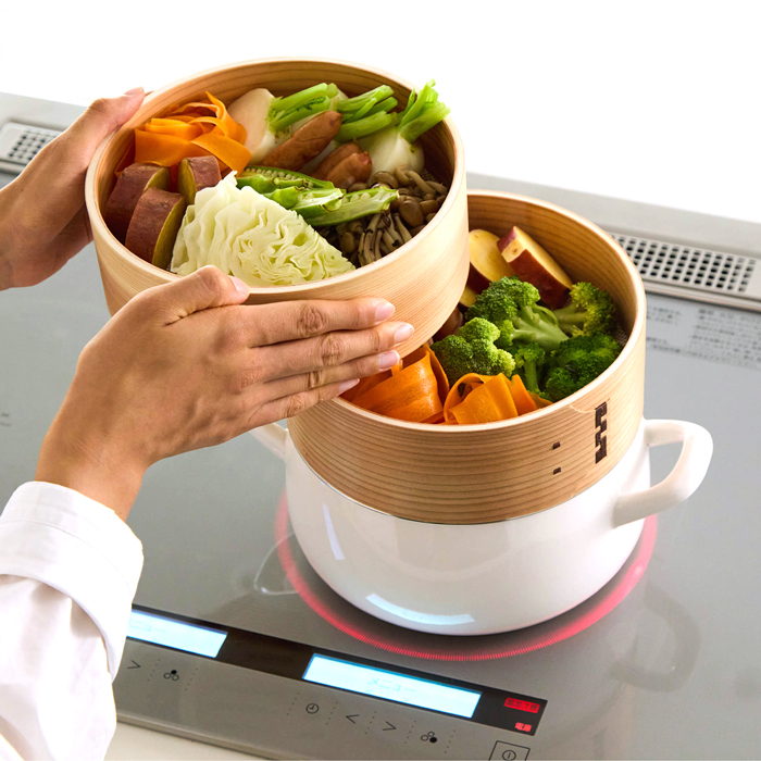 せいろ 20cm 単品 富士ホーロー せいろ付きホーロー鍋用 メッシュシート付き 蒸し器 竹製せいろ 蒸し料理