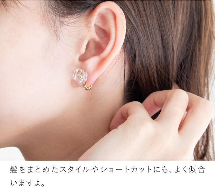 ハリオ イヤリング フロート ガラス製 HARIO Lampwork Factory 手作り 日本製