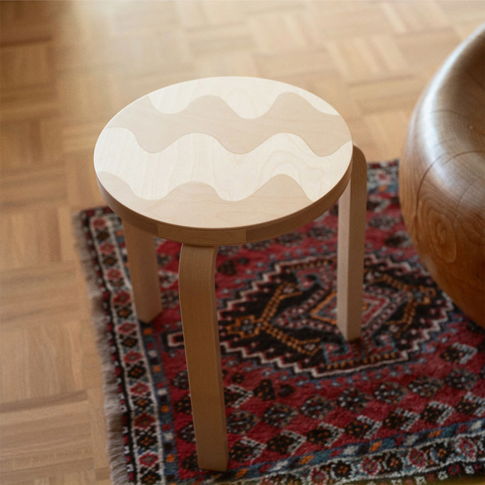 アルテック ＋ マリメッコ スツール 60 artek ＋ marimekko ナチュラル バーチ材 3本脚 完成品 選べる 木目 1点もの スタッキング 北欧 デザインイ