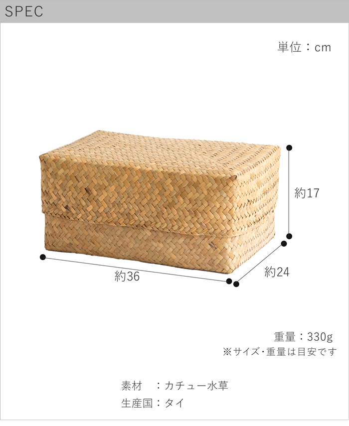 6/19-22はポイント10倍／ 蓋付き 収納かご M 2個セット 幅36cm 長方形