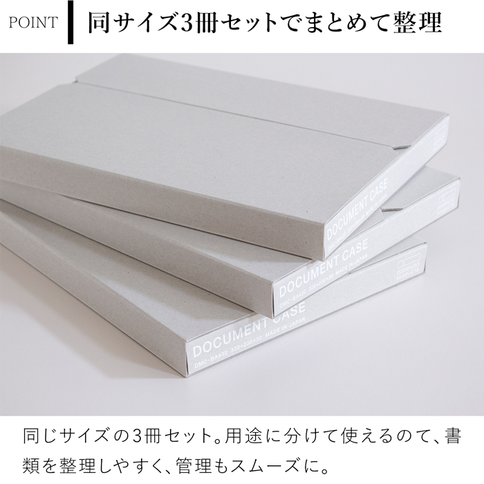 一新堂 ドキュメントケース 厚さ30mm A4 3冊セット チップボール マグネット 書類収納 書類ケース デスク収納 持ち運び 日本製
