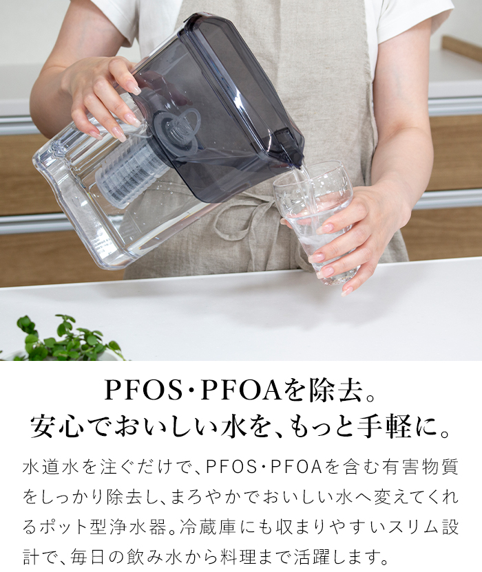 期間限定ポイント10倍／ ポット型浄水器 Miz-U ミズユー PFOS・PFOA