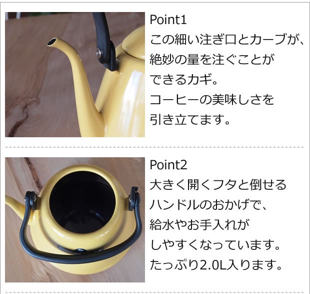 細い注ぎ口とカーブ