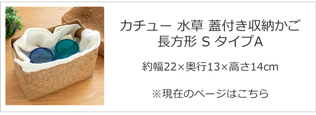 蓋付き 収納かご S 長方形 幅22cm バスケット 深型 サイアム カチュー