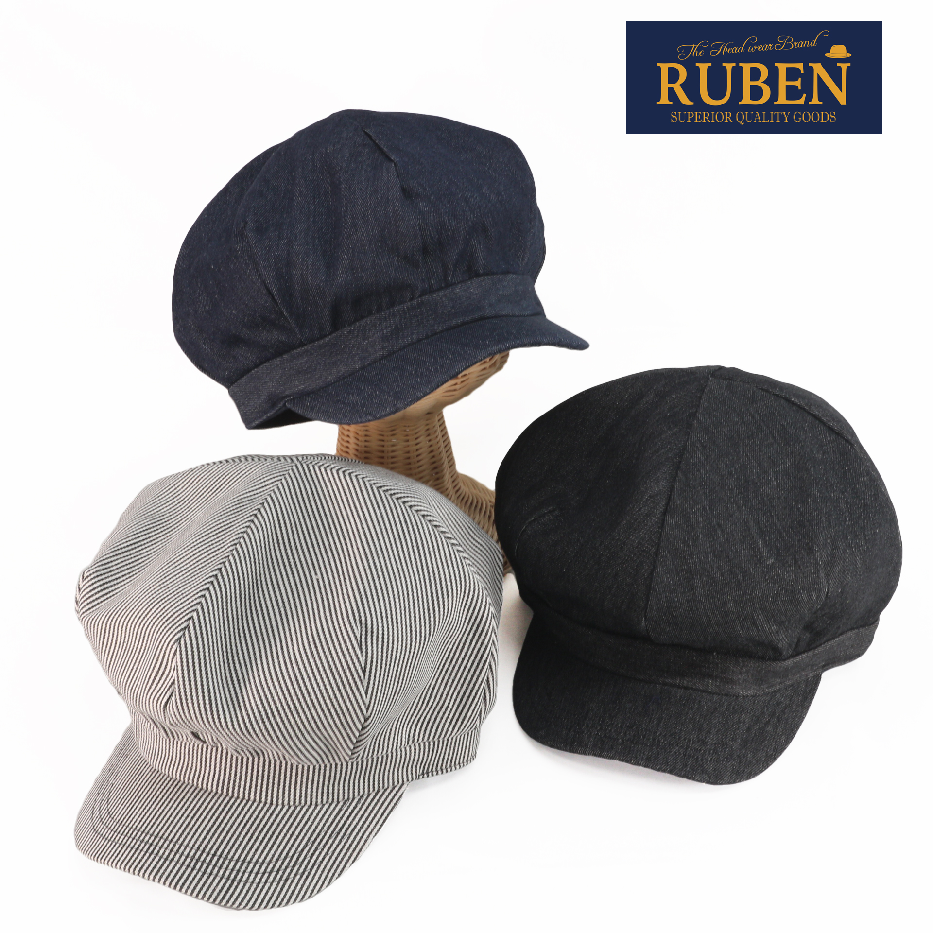 ルーベン（RUBEN）デニムビッグシルエットキャスケット 帽子 メンズ帽子 レディース帽子 ユニセックス デニム キャスケット オールシーズン  RUS5006