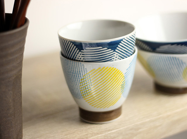 BISQUE CDF etendue 玉はじき 湯呑み大(湯飲み おしゃれ 湯のみ ゆのみ