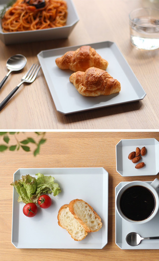 1616 / arita japan 1616/arita japan TY Square Plate Plain Gray 200