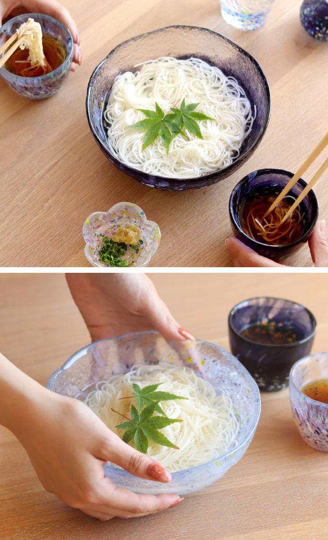 TOMICRAFT 江戸硝子 うきよ そうめんセット(そうめん 食器セット 夏