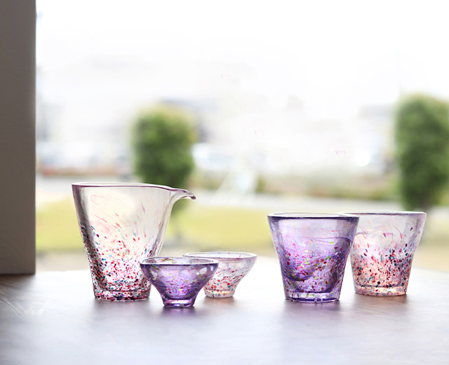 TOMICRAFT 江戸硝子 うきよ さかずきペアセット(盃 お猪口 ペア ガラス