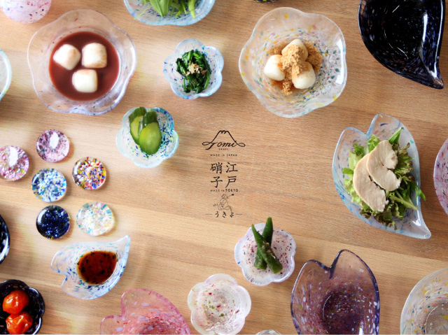 TOMICRAFT 江戸硝子 うきよ ヒラリ小鉢(ガラス 和食器 皿 日本製