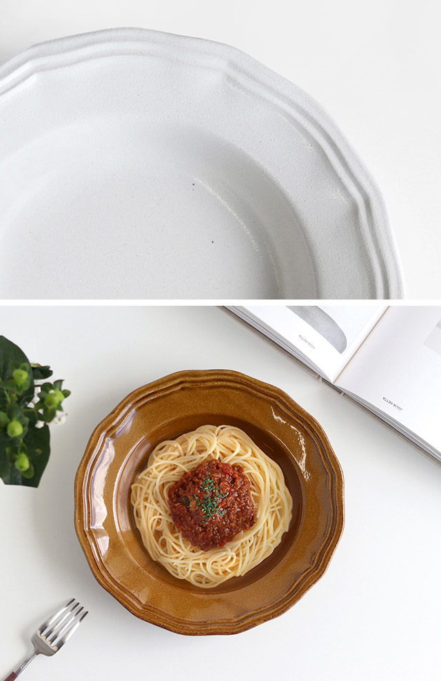 LA MOISSON ビストロ ディーププレート 24cm(深皿 大皿 24 益子焼 陶器