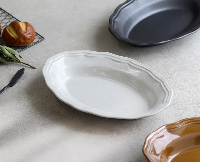 LA MOISSON ビストロ オーバルディープ(深皿 大皿 益子焼 陶器